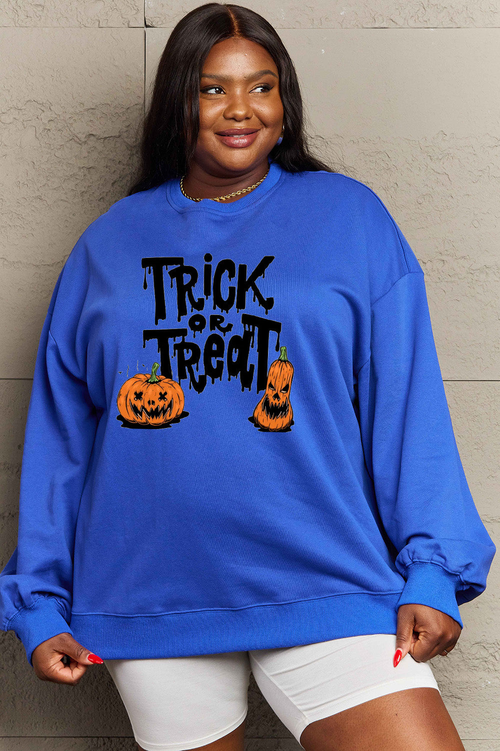 Simply Love Full Size TRICK OR TREAT Graphic Sweatshirt