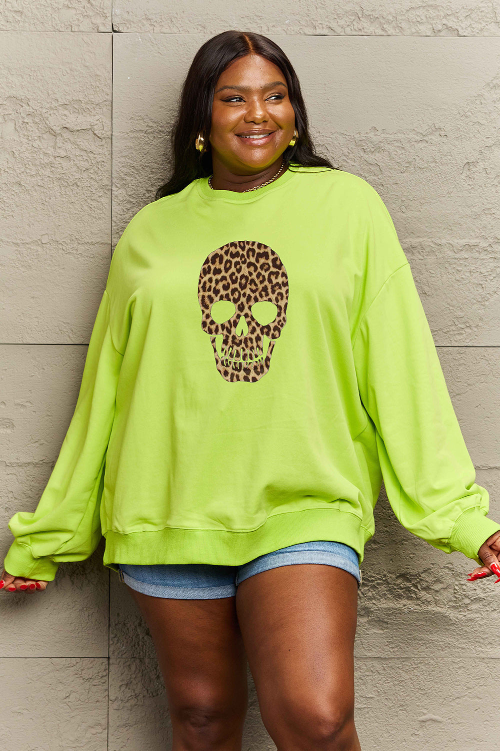 Simply Love Full Size Drop Shoulder Graphic Sweatshirt