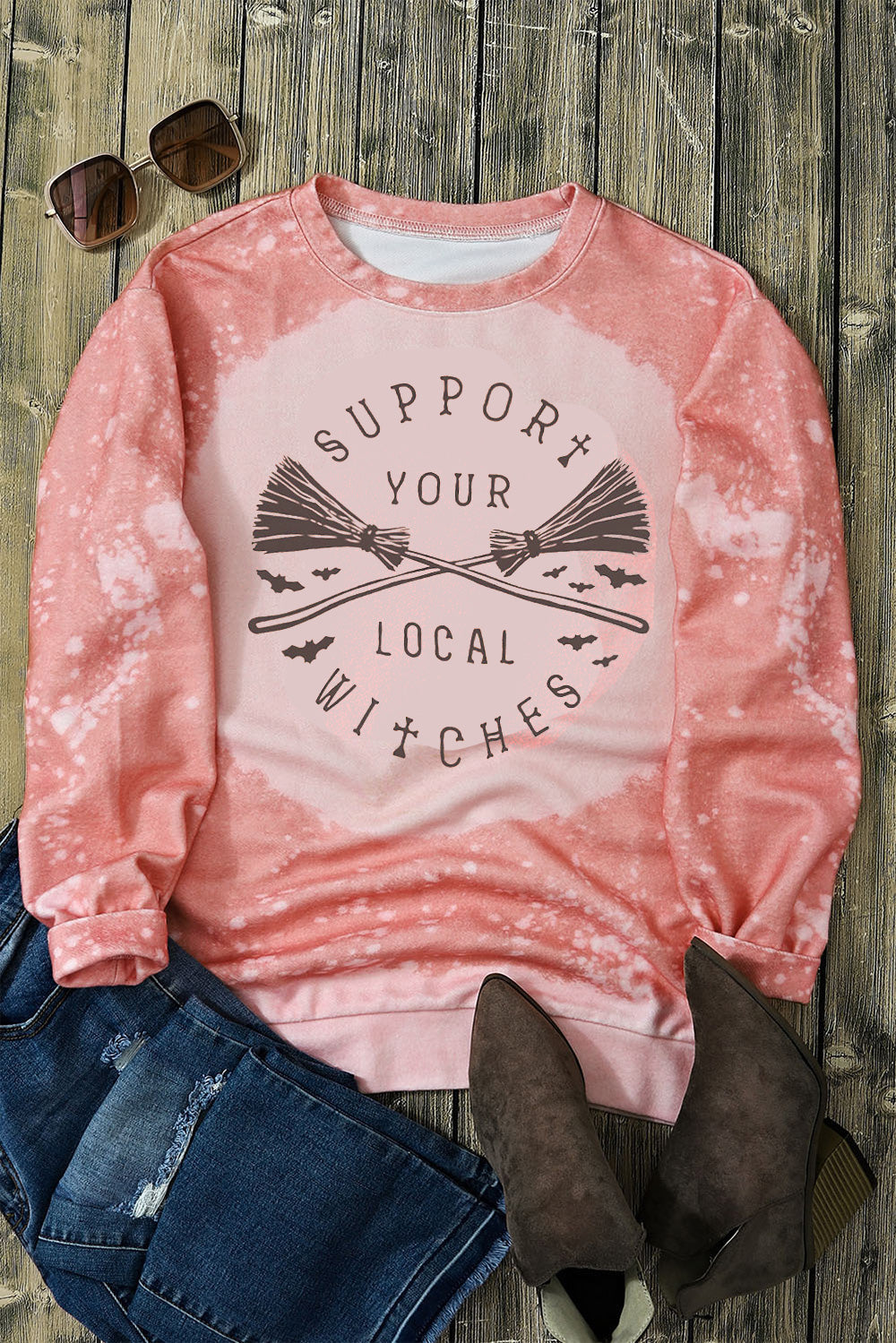 SUPPORT YOUR LOCAL WITCHES Graphic Sweatshirt