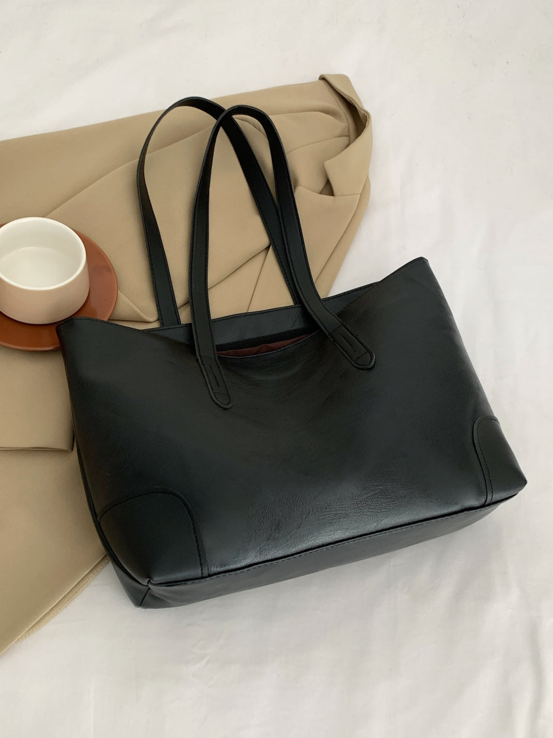 PU Leather Medium Tote Bag